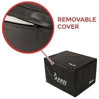 Sunny Health & Fitness Foam Plyo Box, 440lb Weight Capacity with 3 in 1 Height Adjustment -  76 cm / 61 cm / 51 cm for Plyometric Training and Conditioning