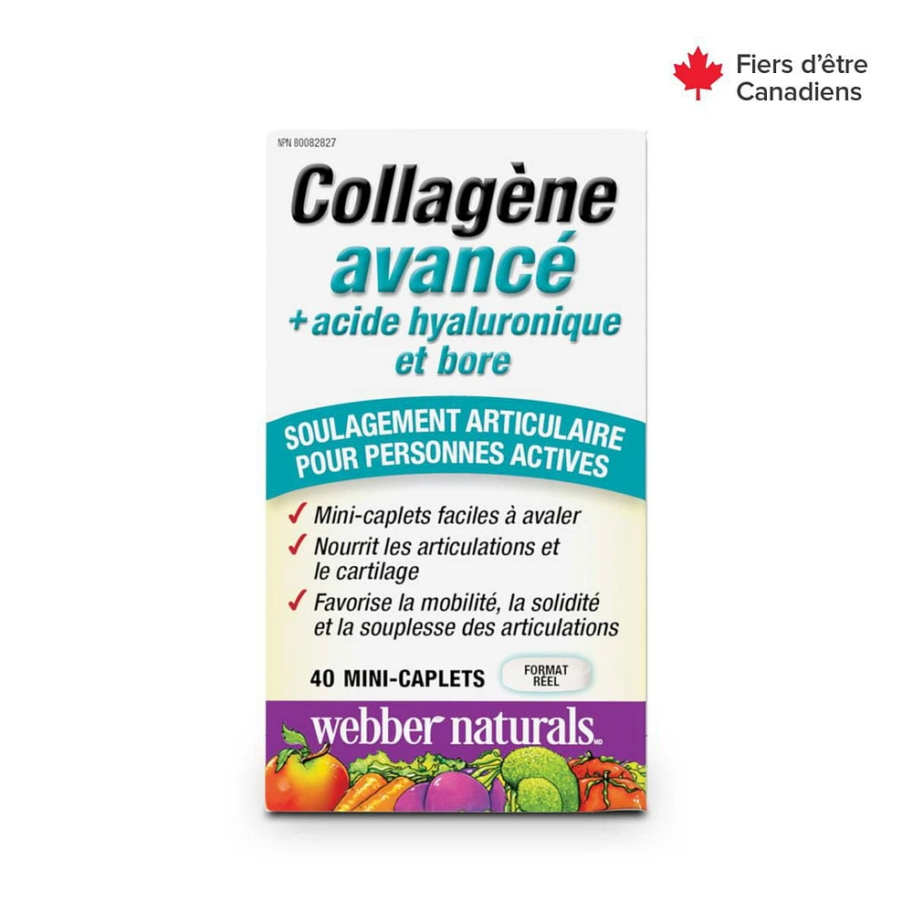 Webber Naturals® Advanced Collagen + Hyaluronic Acid and Boron, 40 Mini Caplets