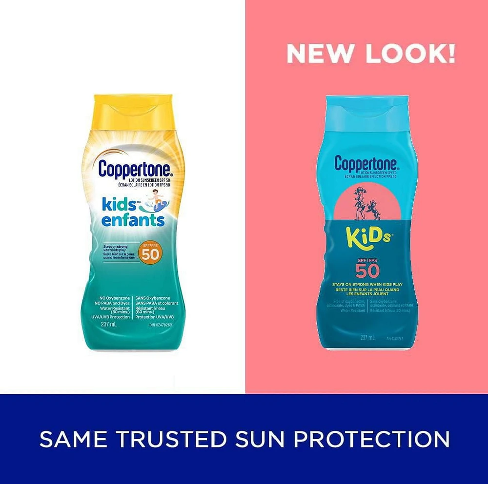 Coppertone Kids Sunscreen Lotion SPF 50 for Children, Lotion 237ml