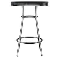 Winsome Summit Round Pub Table, Black & Chrome - 93030