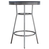 Winsome Summit Round Pub Table, Black & Chrome - 93030