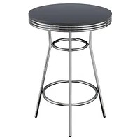 Winsome Summit Round Pub Table, Black & Chrome - 93030