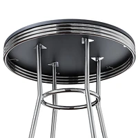 Winsome Summit Round Pub Table, Black & Chrome - 93030