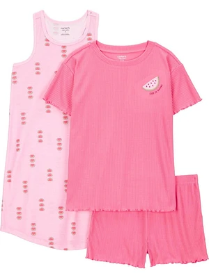 Carter's Child of Mine Kid Pyjama 3 pièces pastèque rose pour fille Tailles 4-10