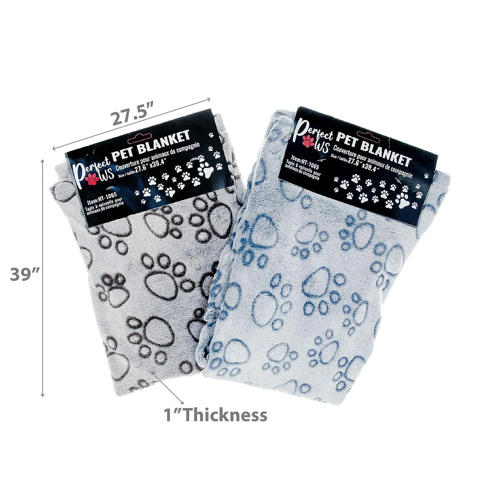 Soft Blanket Paws And Bones  - Set of 2