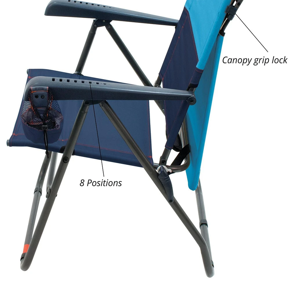 RIO Gear Hi-Boy Aluminum Canopy Chair - Blue Sky/Navy