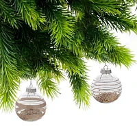 Christmas Ornaments With Beaded Filling   - Set of 12