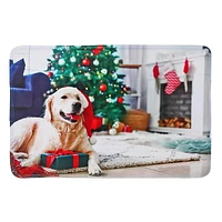 Christmas Memory Foam Mat Dog With Gifts