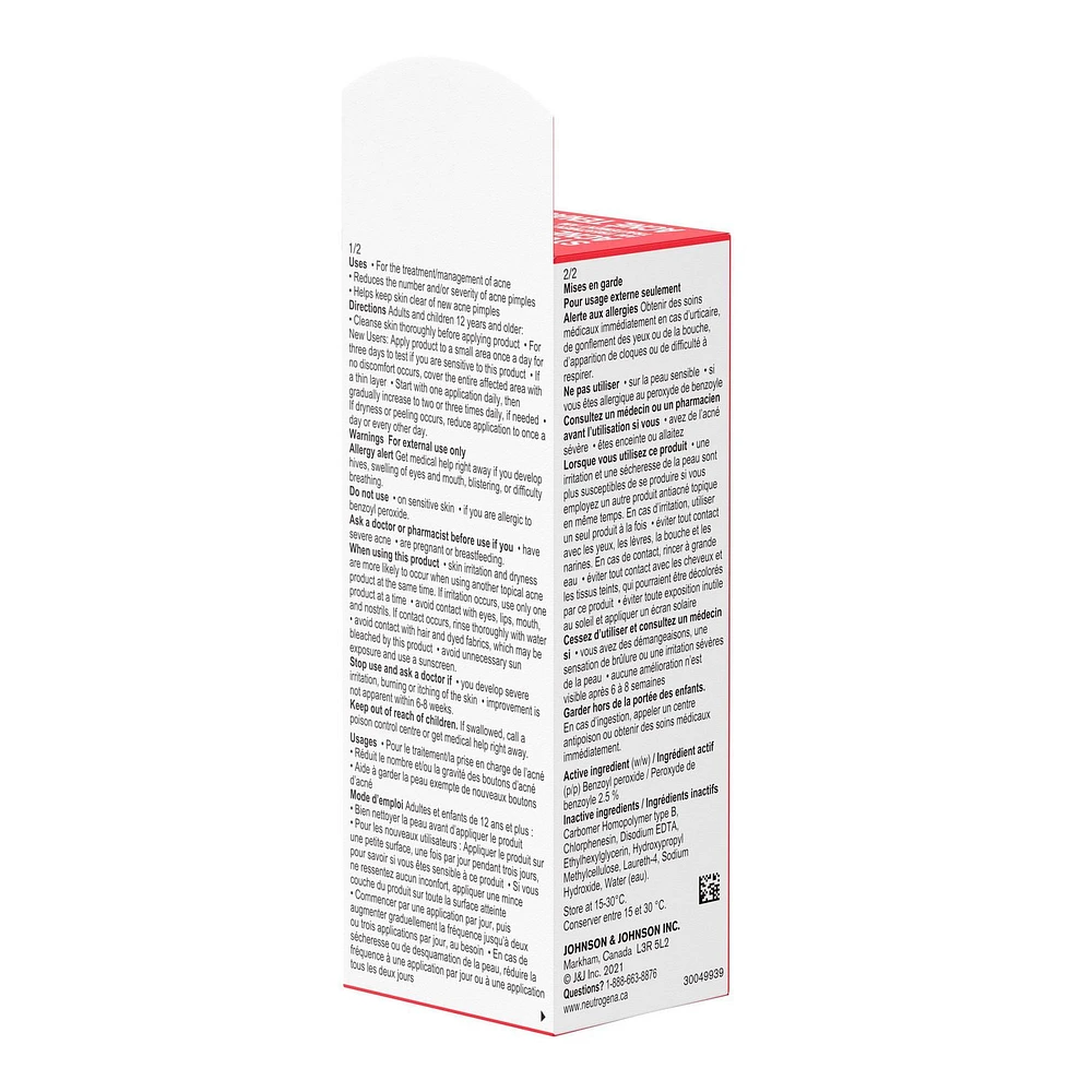 Neutrogena Stubborn AM Acne Treatment - Acne Breakout, Benzoyl Peroxide, Fragrance Free