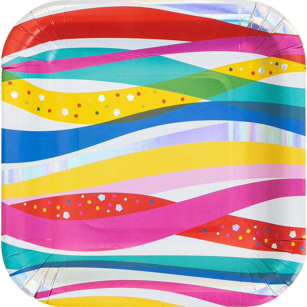 Bold Iridescent Paper Plates and Napkins Kit