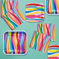 Bold Iridescent Paper Plates and Napkins Kit