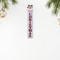 Christmas Wood Vertical Sign With Bell Merry Christmas