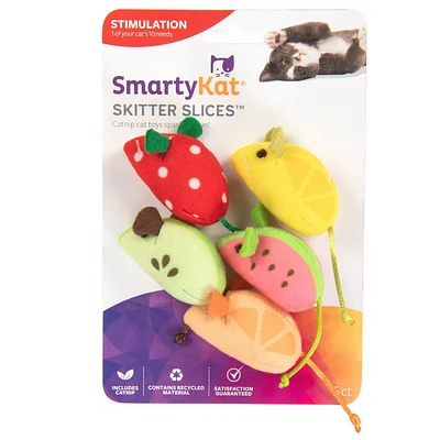 Tranches de skitter SmartyKat Jouets pour chat Catnip Mice, lot de 5