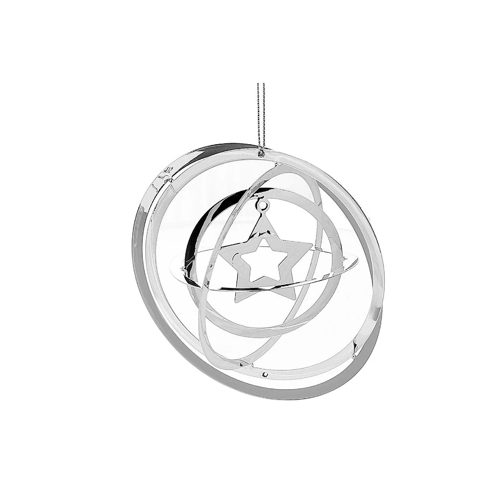 Christmas 3D Silver Metal Ornament Star - Set of 12