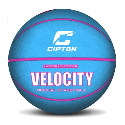 Cipton Velocity Premium Rubber Official Size Basketball, Light Blue/Pink