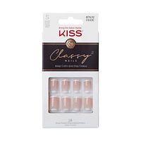 KISS Classy - Fake Nails, 28 Count, Medium, French nails.