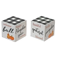 Autumn Season Cube Decor - Set of 2