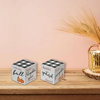 Autumn Season Cube Decor - Set of 2