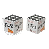 Autumn Season Cube Decor - Set of 2