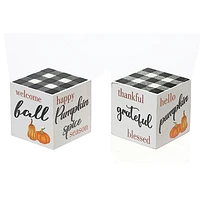 Autumn Season Cube Decor - Set of 2