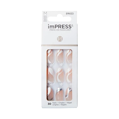 KISS ImPRESS Press-On - Fake Nails, 30 Count, Medium, Press-ons.