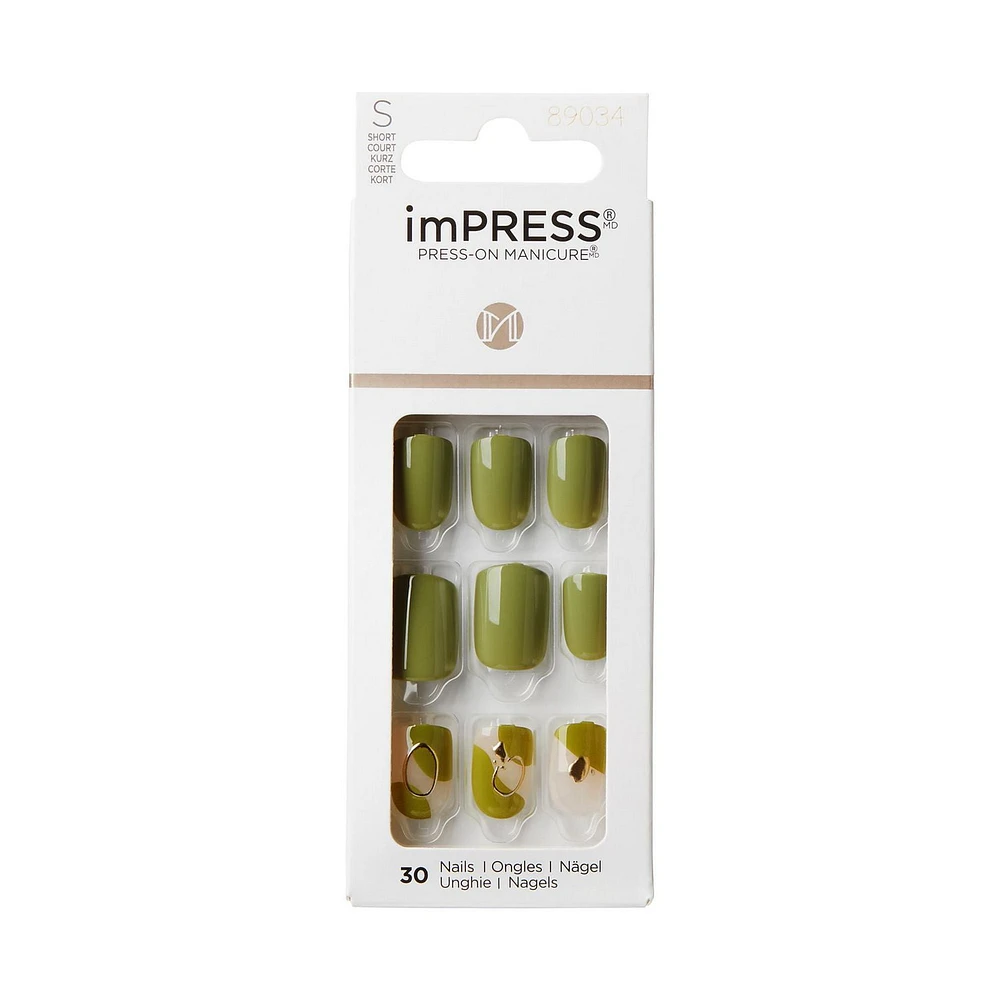 KISS ImPRESS Press-On - Fake Nails, 30 Count, Short, Press-ons.