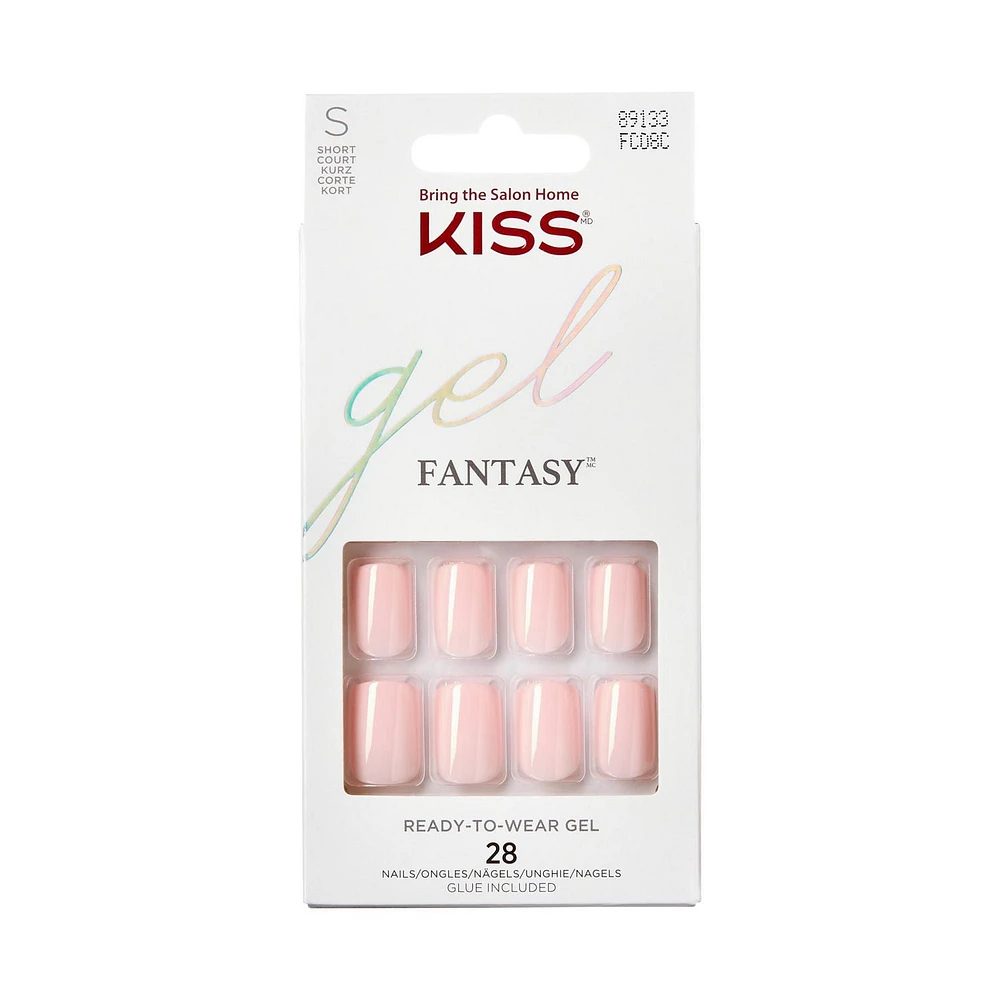 KISS Gel Fantasy - Fake Nails, 28 Count, Short, Length & flair