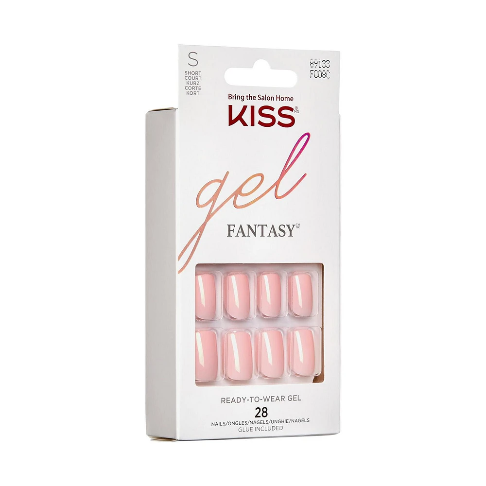 KISS Gel Fantasy - Fake Nails, 28 Count, Short, Length & flair