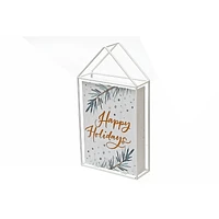 Christmas Metal Framed House Happy Holidays