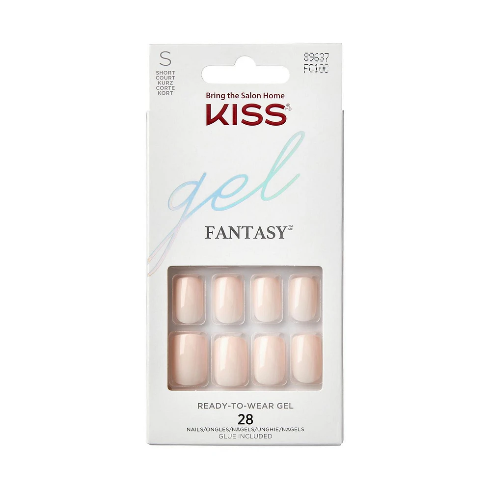 KISS Gel Fantasy - Fake Nails, 28 Count, Short, Length & flair