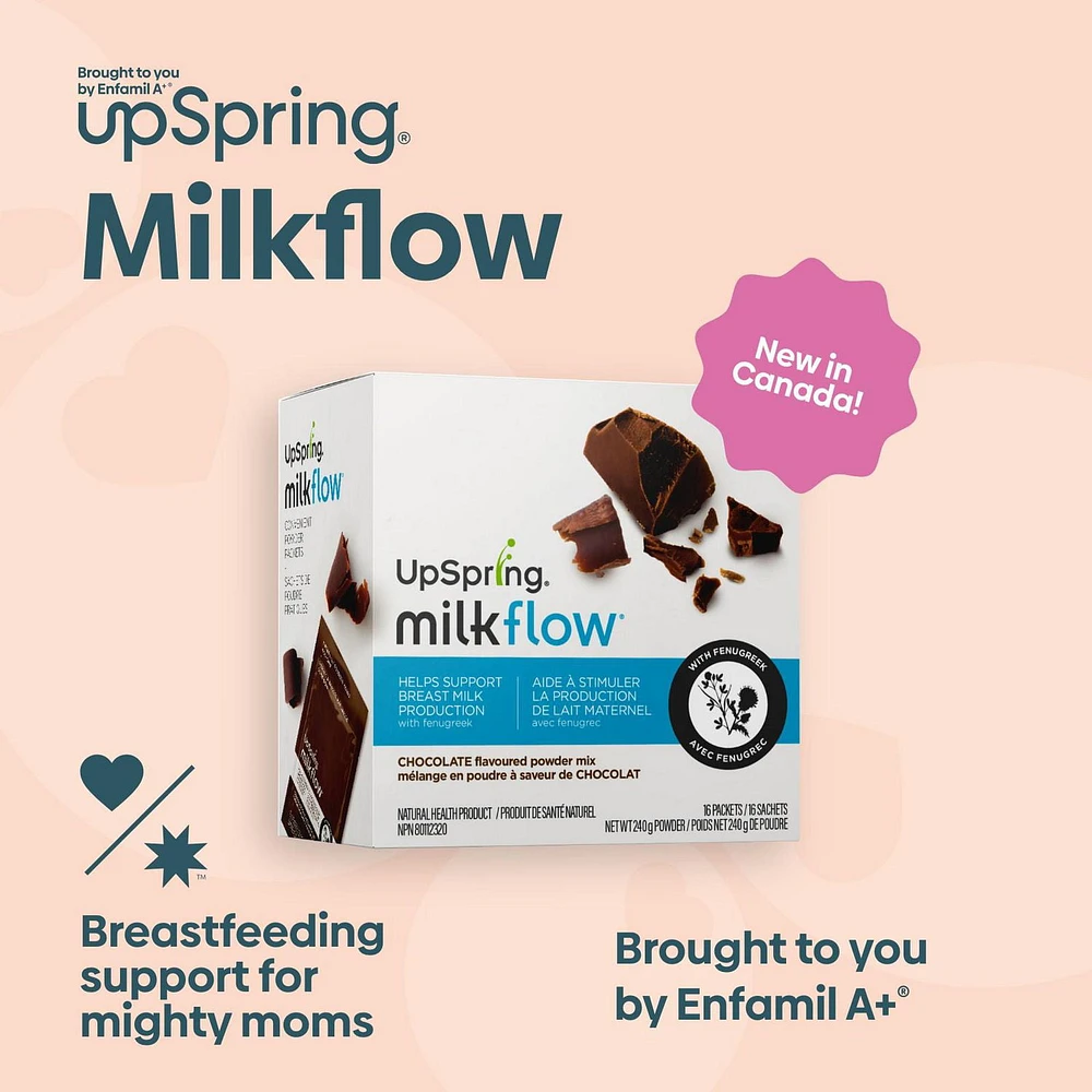 UpSpring Milkflow, Chocolate Flavour, Helps Support Breast Milk Production, 16ct