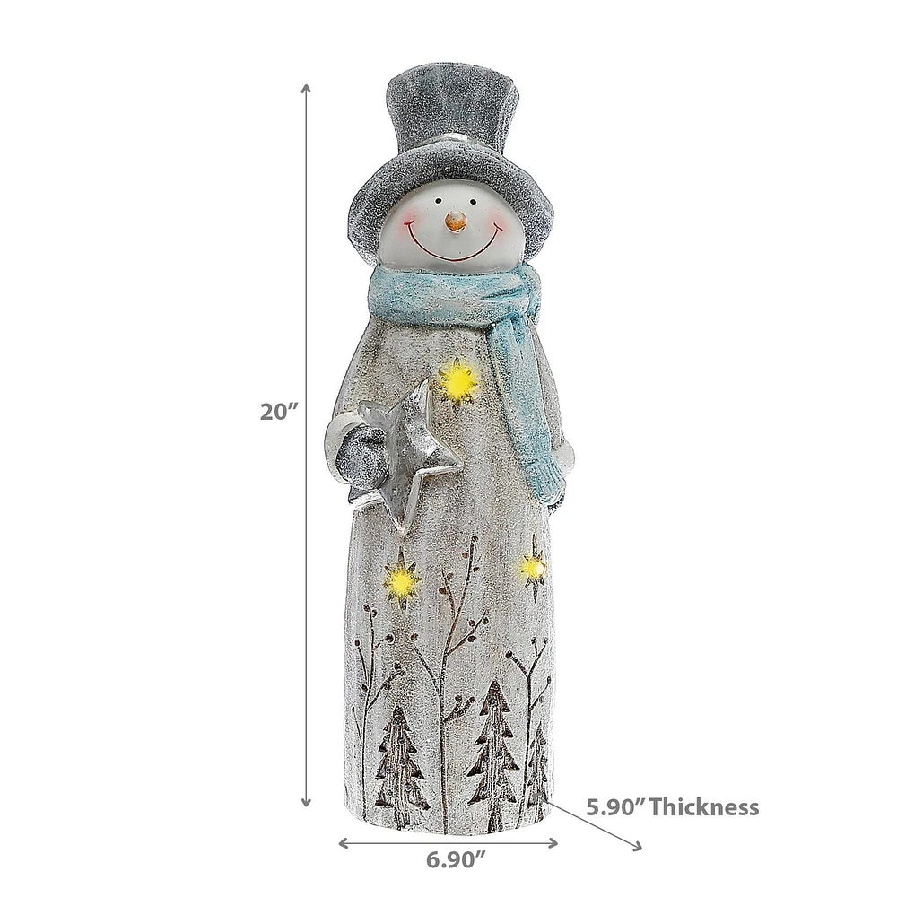 Christmas Led Magnesia Snowman Holding Star