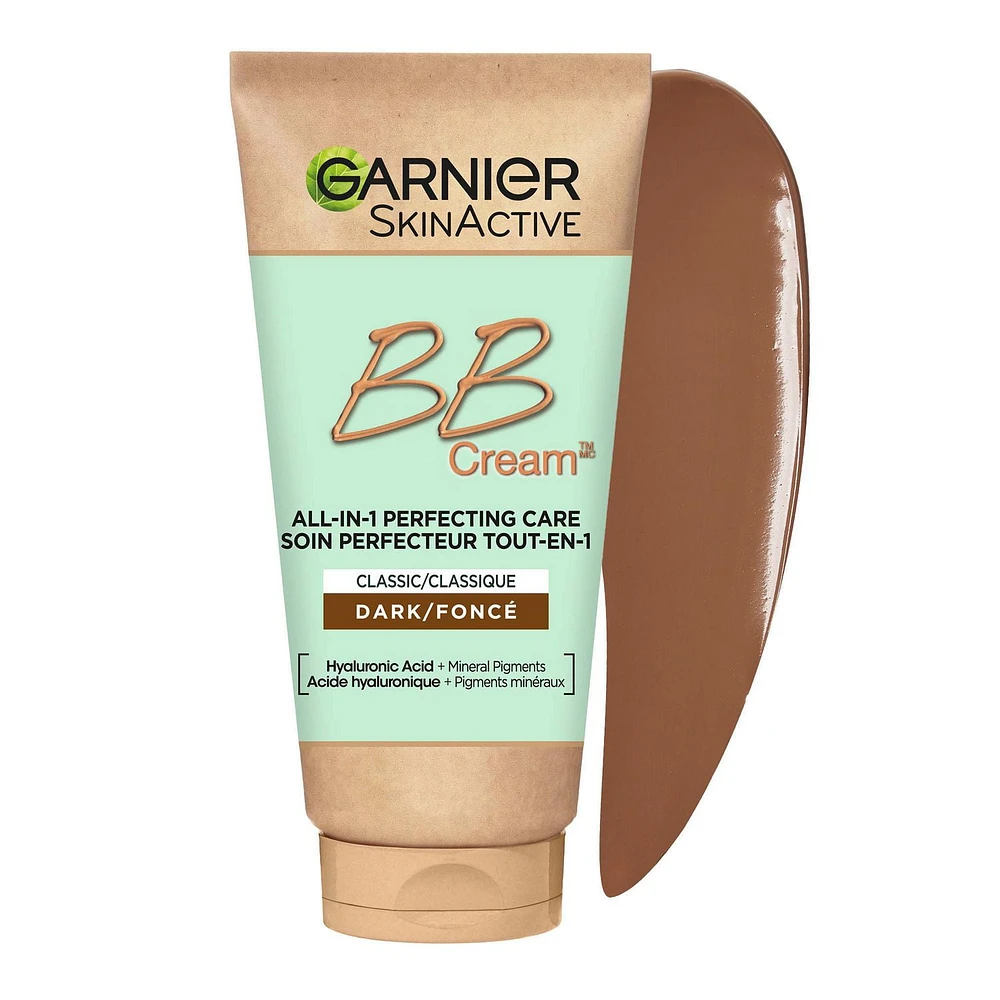 Garnier SkinActive BB Cream Classic with Hyaluronic Acid & Aloe, Dark, 50ml, New coverage lets skin breathe