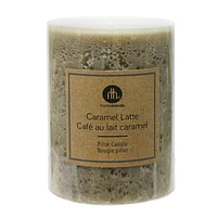 Hometrends 4" CARAMEL LATTE Scented Pillar Candle, 3"Dia x 4"H