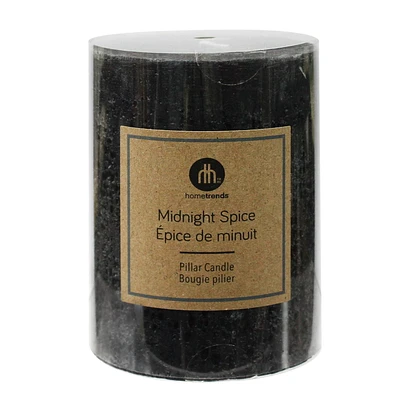 Hometrends 4" MIDNIGHT SPICE Scented Pillar Candle, 3"Dia x 4"H