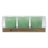 Hometrends MORNING RAIN Scented 3-Pack Frosted Glass Filled Votive Candles, 3pk votive candles