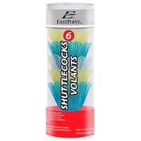 EastPoint Coloured Shuttlecocks, Pack of 6