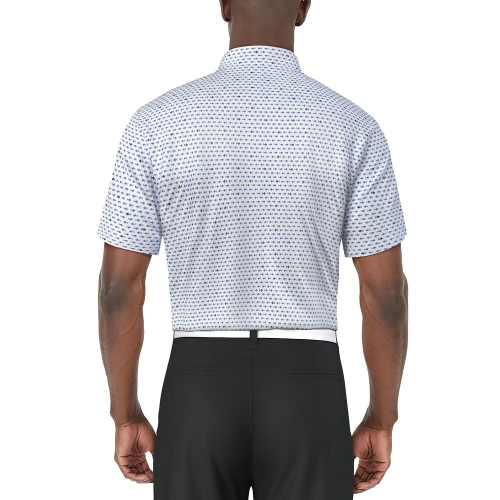 Polo à manches courtes imprimé poisson rayé PGA Tour pour hommes PGAT homme