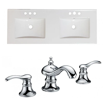 American Imaginations 23.75-in. W Floor Mount White Vanity Set For 3H4-in. Drilling  AI-15848