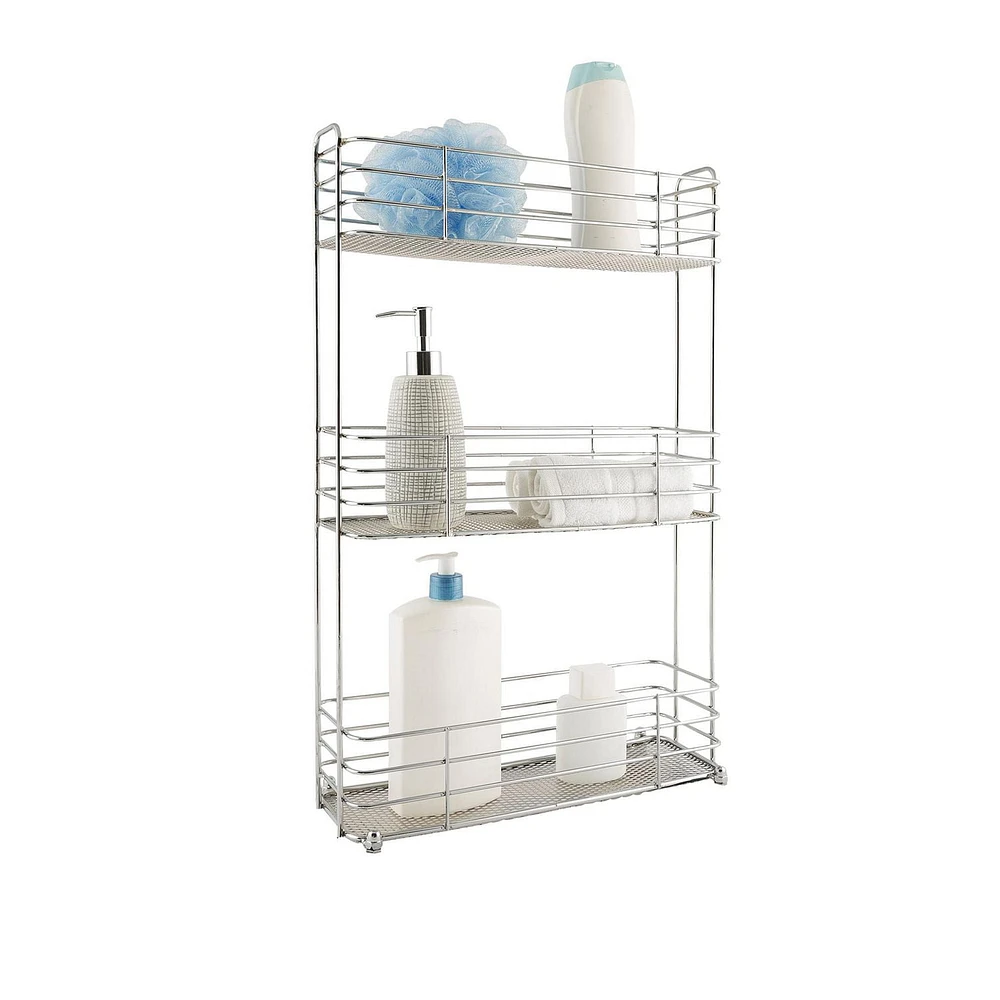 era tour de bain à trois niveaux Slim Mesh chrome 15.32po x 24.40po