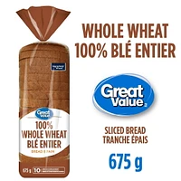Pain 100% blé entier de Great Value 675g