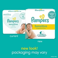 Pampers Baby Wipes Sensitive Perfume Free 4X Pop-Top Packs