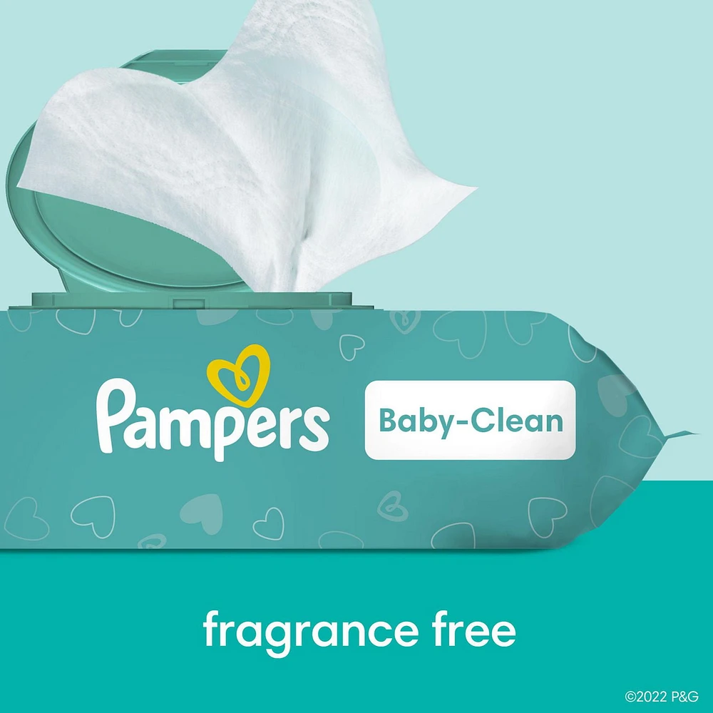 Pampers Baby Clean Wipes Fragrance Free 3X Pop-Top Packs, 216CT