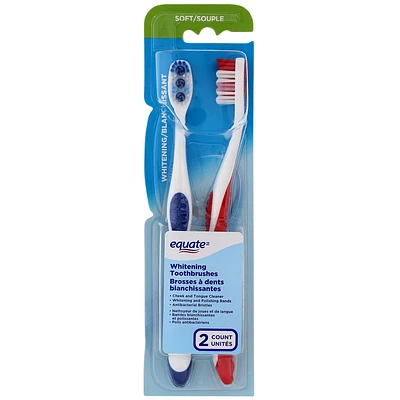 Equate Brosse à dents - Souple Blanchissant 2 Brosses à dents, Souple