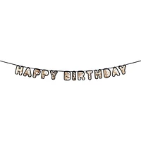 Happy Birthday Gold Confetti Banner, Birthday Gold Confetti Banner