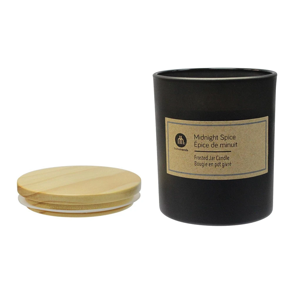 Hometrends 7.5oz MIDNIGHT SPICE Scented  Frosted Jar Candle, 7.5oz fragranced candle