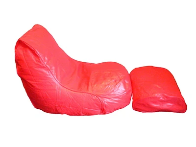 Boscoman Vinyl Bean bag Lounger with Footrest