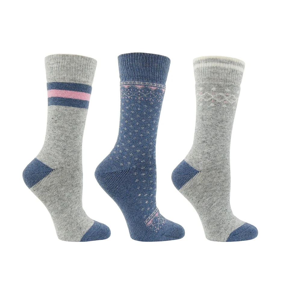 Ladies Pathfinder by Kodiak 3-Pack Thermal Wool Sock, Shoe Size 4-10