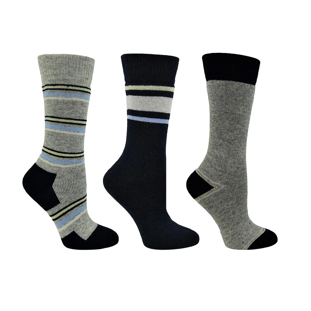 Ladies Pathfinder by Kodiak 3-Pack Thermal Wool Sock, Shoe Size 4-10