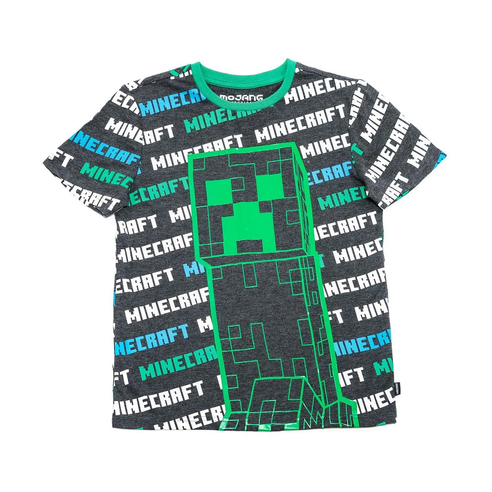 Boys Minecraft Creeper Short Sleeve T-Shirt